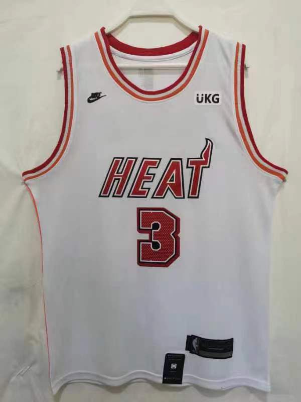Men Miami Heat #3 Wade White Throwback Nike 22-23 NBA Jersey->phoenix suns->NBA Jersey